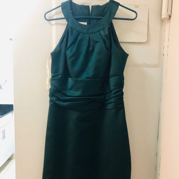 David's Bridal Dresses Hunter Green Bridesmaid Dress Knee Length